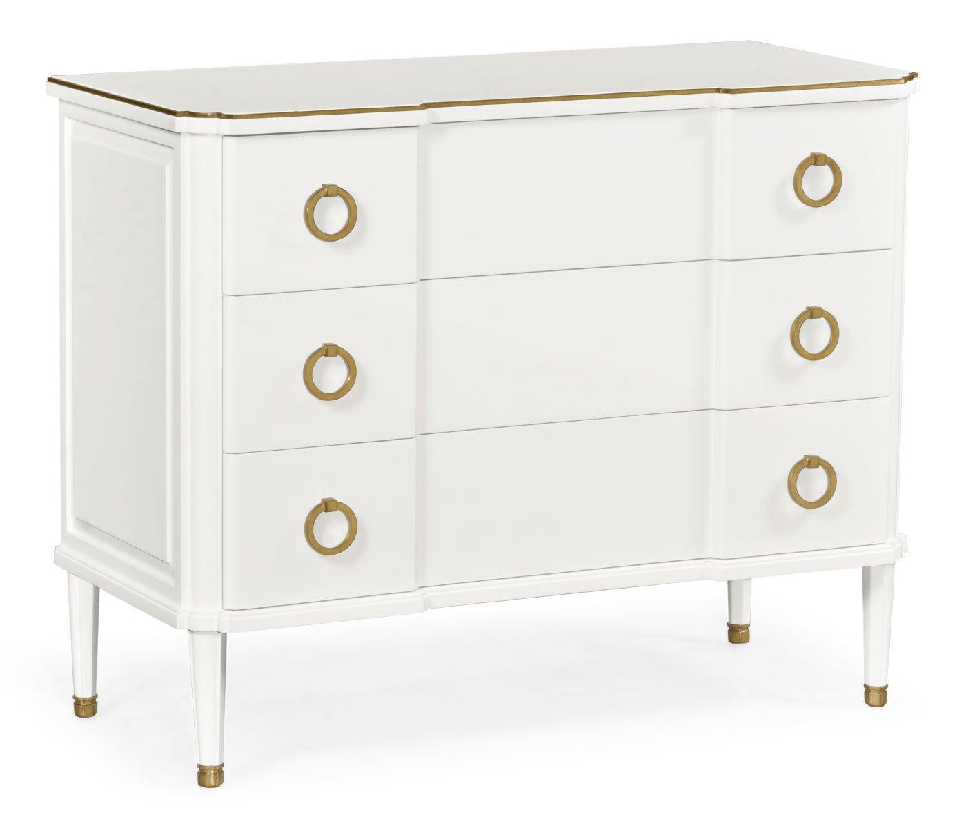 Chest of 3 Drawers Painted Ivory