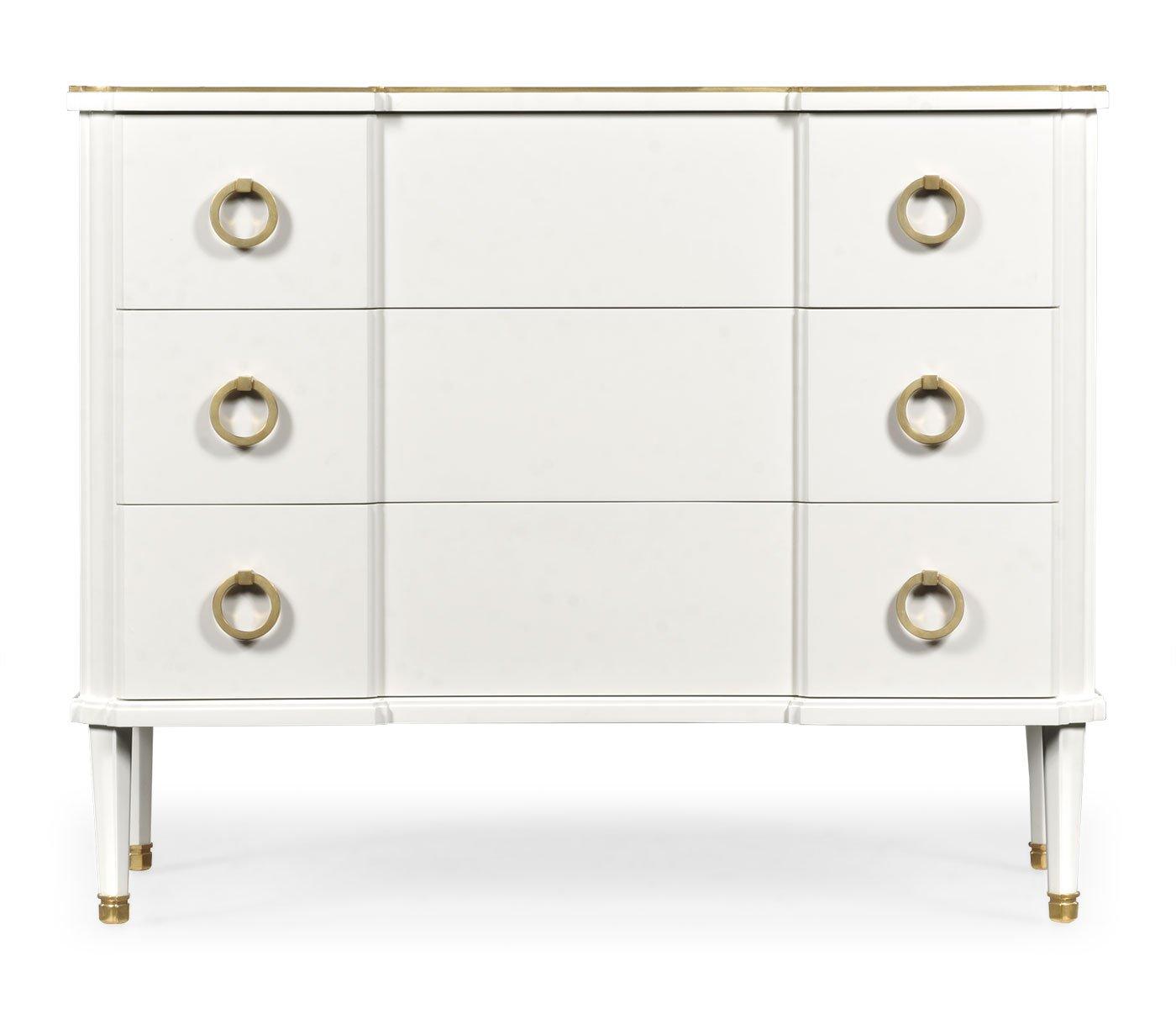 Chest of 3 Drawers Painted Ivory