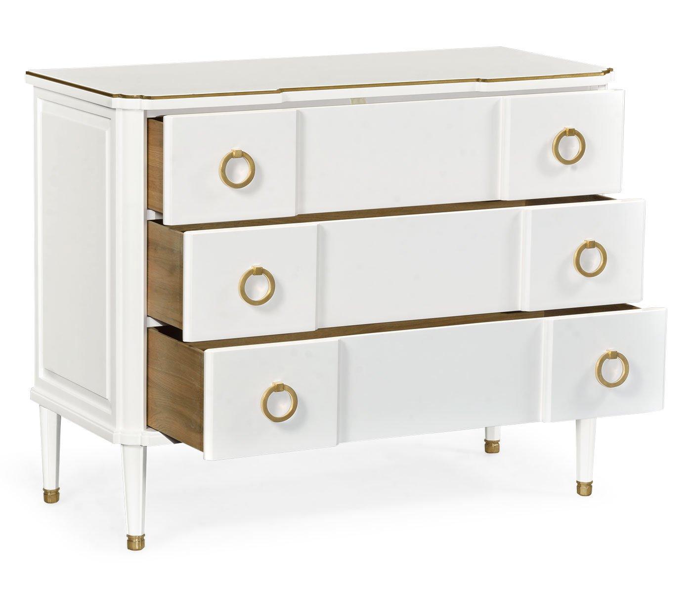 Chest of 3 Drawers Painted Ivory