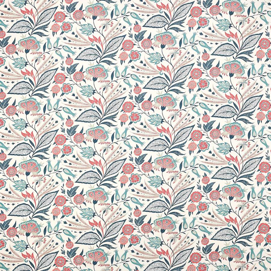 Amber Teal/Coral — Jane Churchill tyg