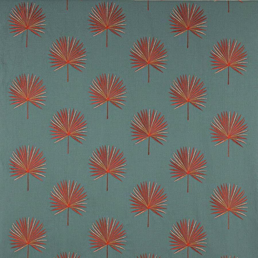 Fortunei Teal/Copper — Jane Churchill tyg