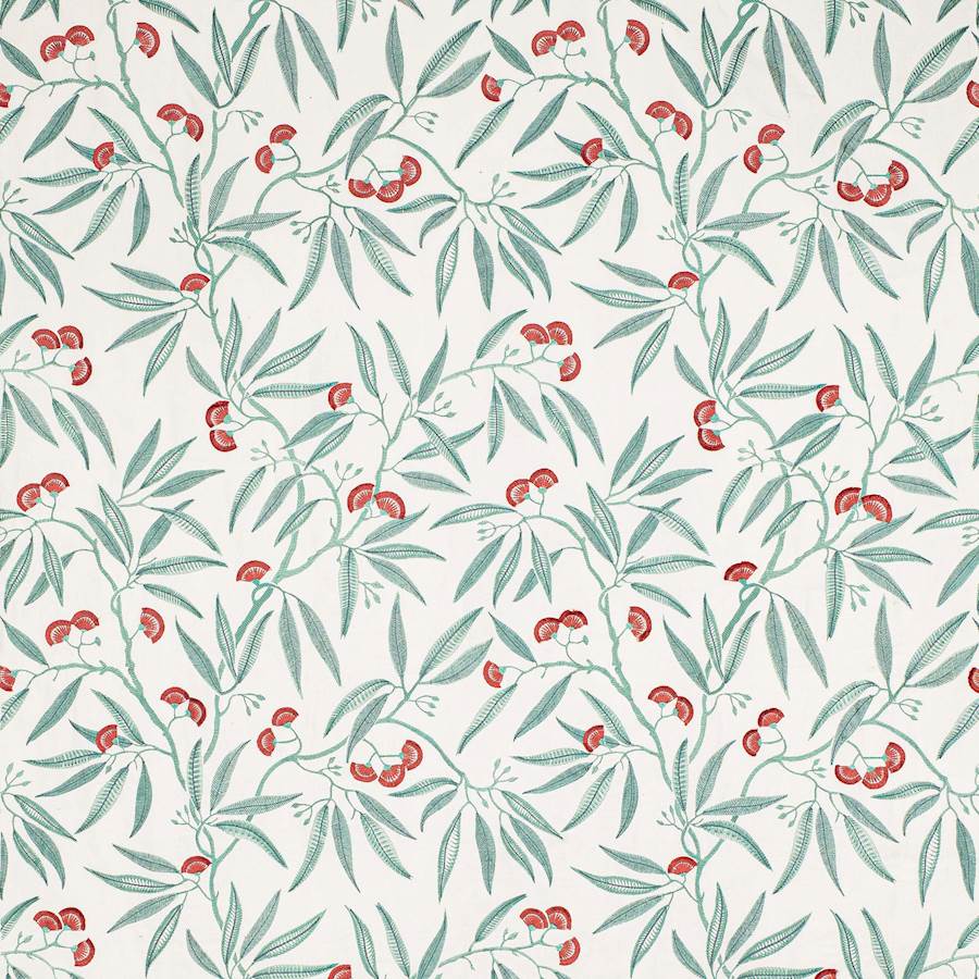 Silverwood Red/Green — Jane Churchill tyg