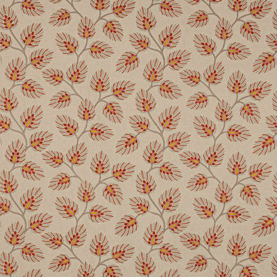 Peacock Leaf Terracotta — Jane Churchill tyg