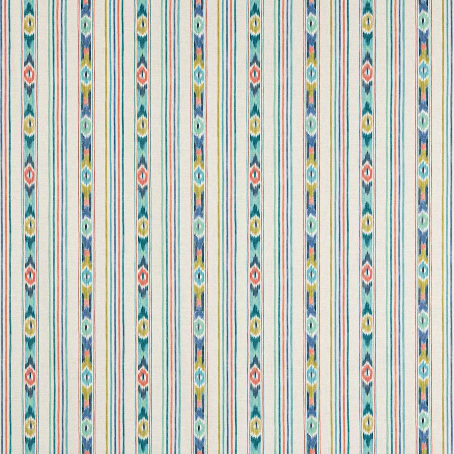 Sitari Stripe Teal/Coral — Jane Churchill tyg