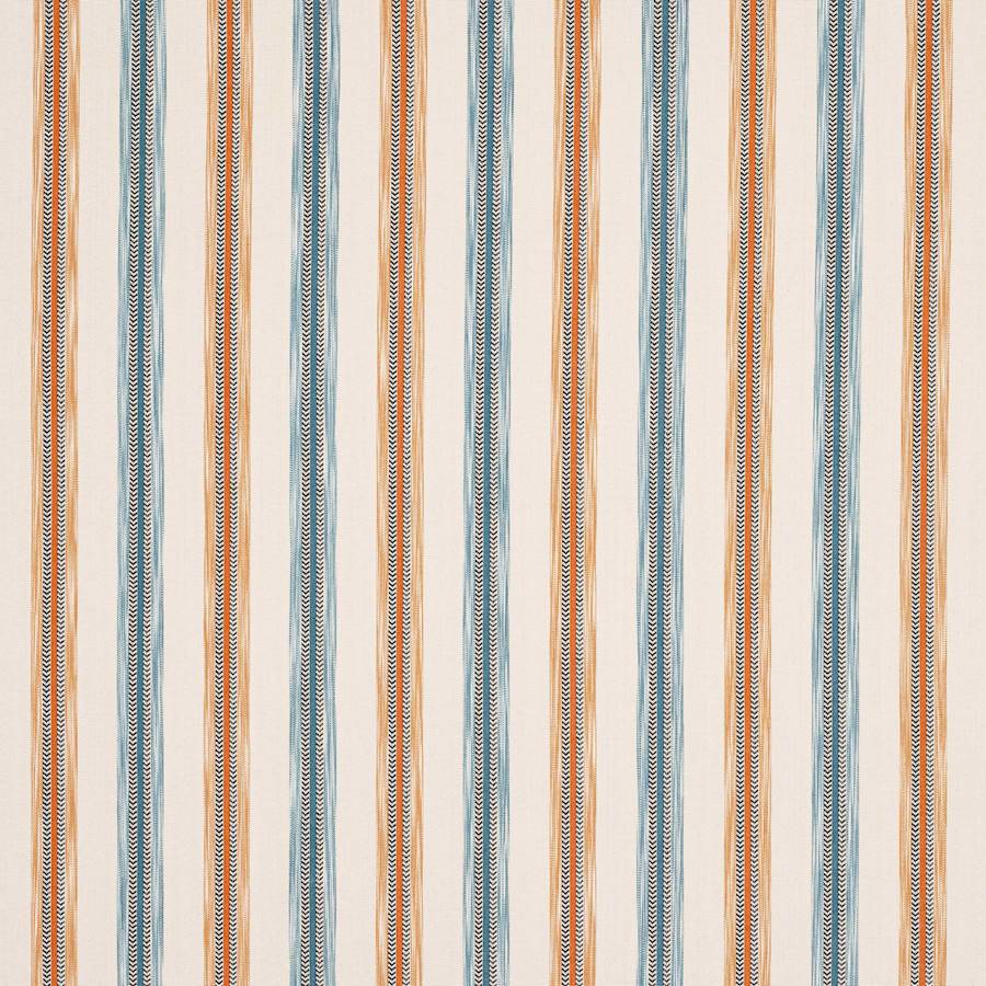 Camber Stripe Teal/Rust — Jane Churchill tyg