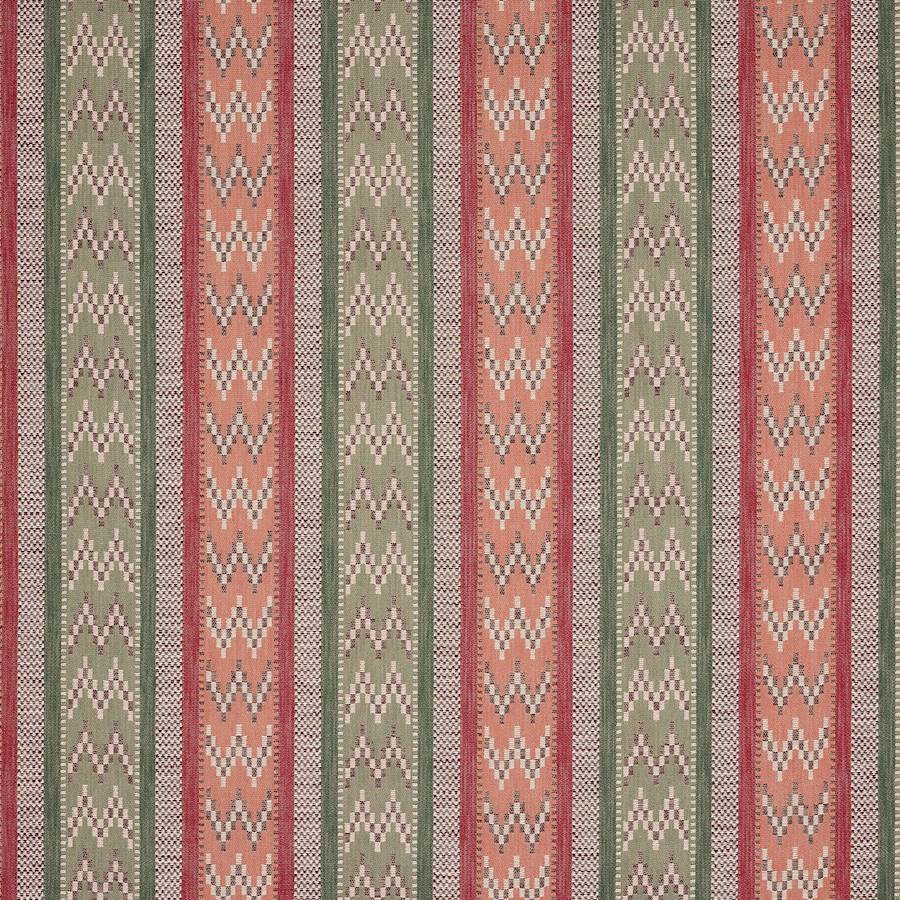Rivina Stripe Tygprov — Jane Churchill Red/Green