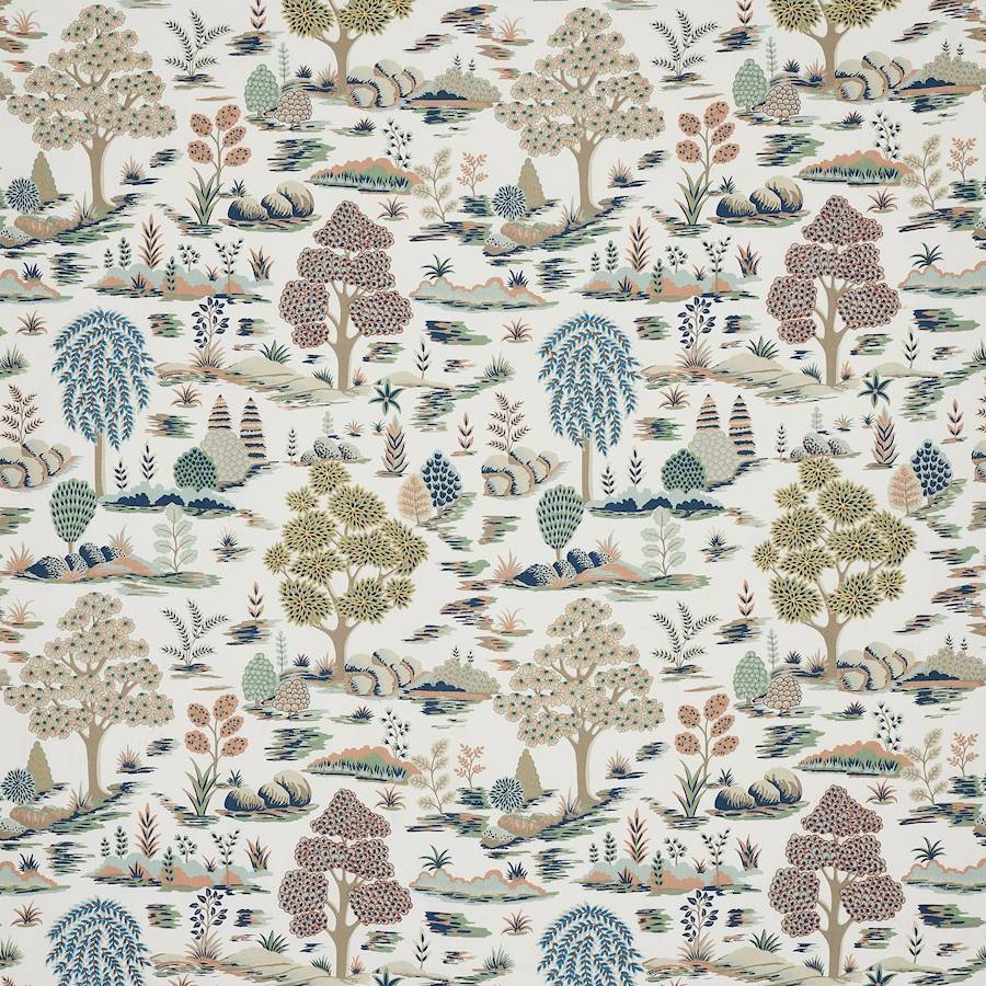 Hestia Navy/Terracotta — Jane Churchill tyg