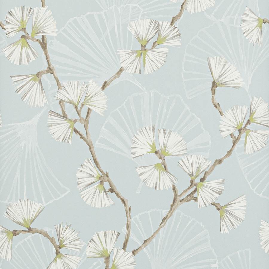 Snow Flower Aqua/Lime — Jane Churchill tapet