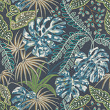 Rousseau Midnight/Teal — Jane Churchill tapet