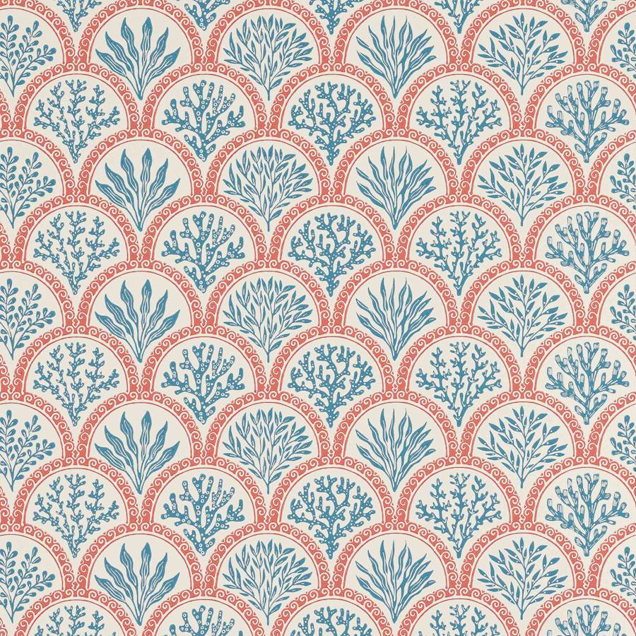Coralli Red/Indigo — Jane Churchill tapet