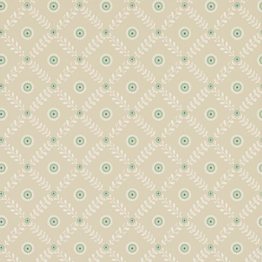 Payton Beige/Aqua — Jane Churchill tapet