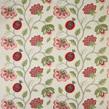 Paradise Garden Red/Linen — Jane Churchill tyg