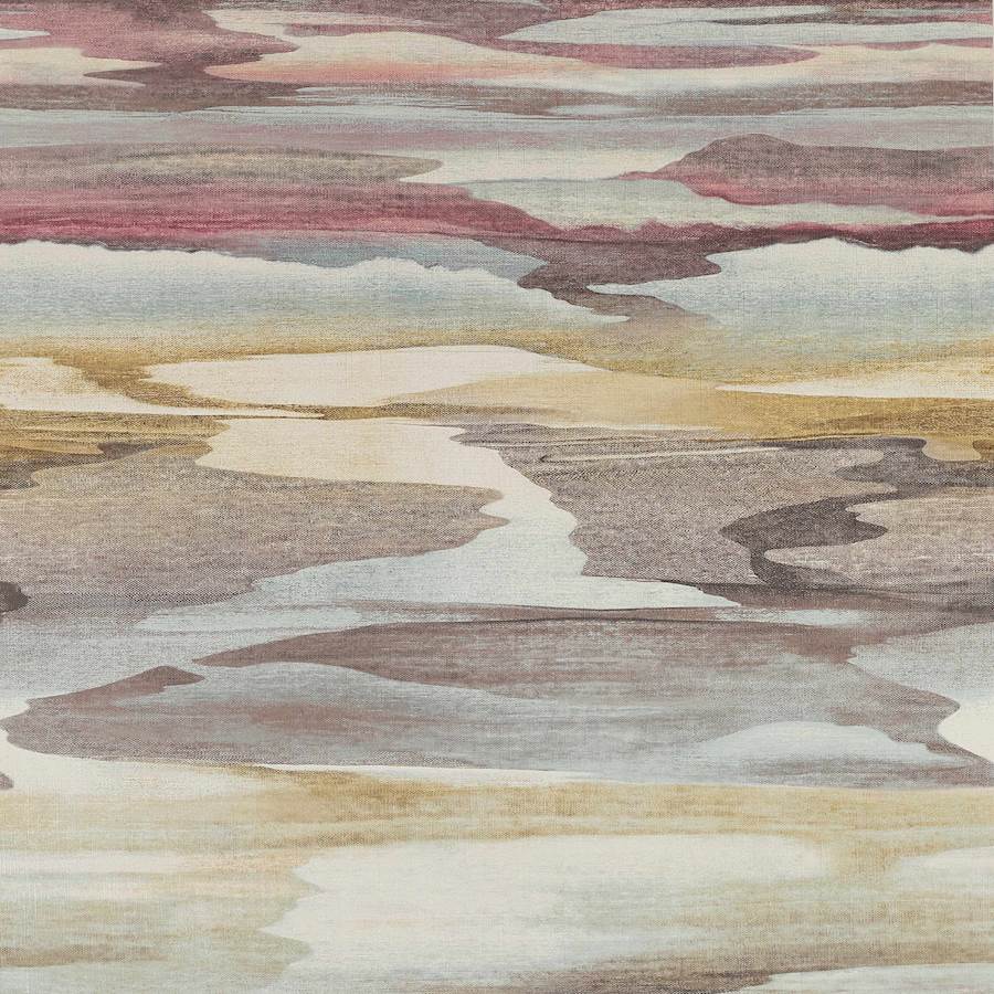 Cloudscape Tapetprov — Jane Churchill Purple/Gold