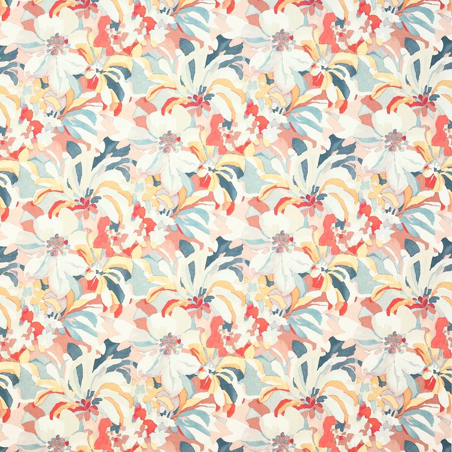 Hot House Red/Aqua — Jane Churchill tyg