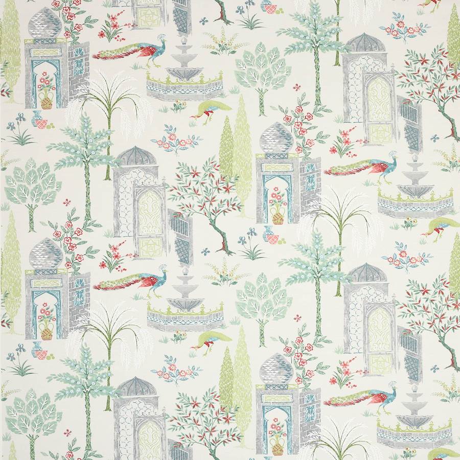 Persian Grove Green/Aqua — Jane Churchill tyg