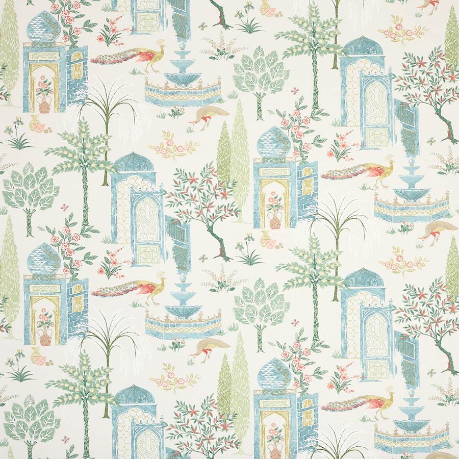 Persian Grove Teal/Aqua — Jane Churchill tyg