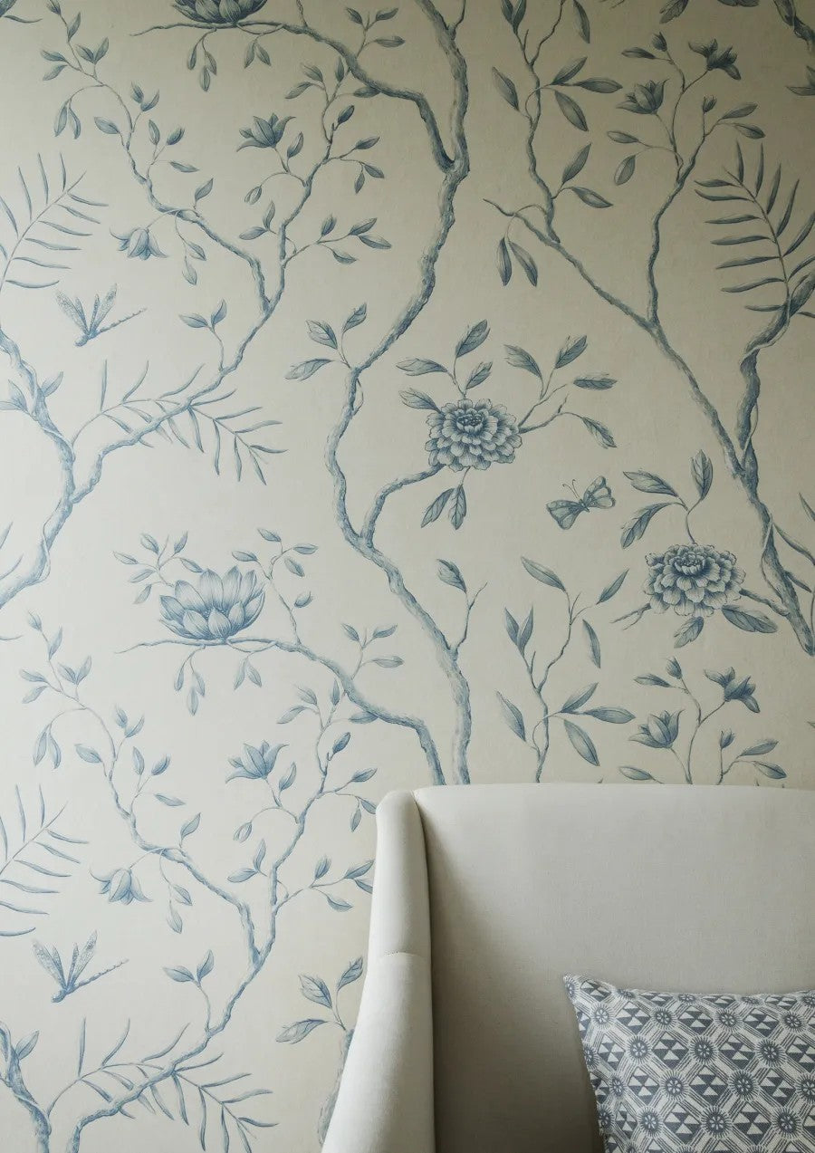 Jasper Peony China Blue — Lewis & Wood tapet