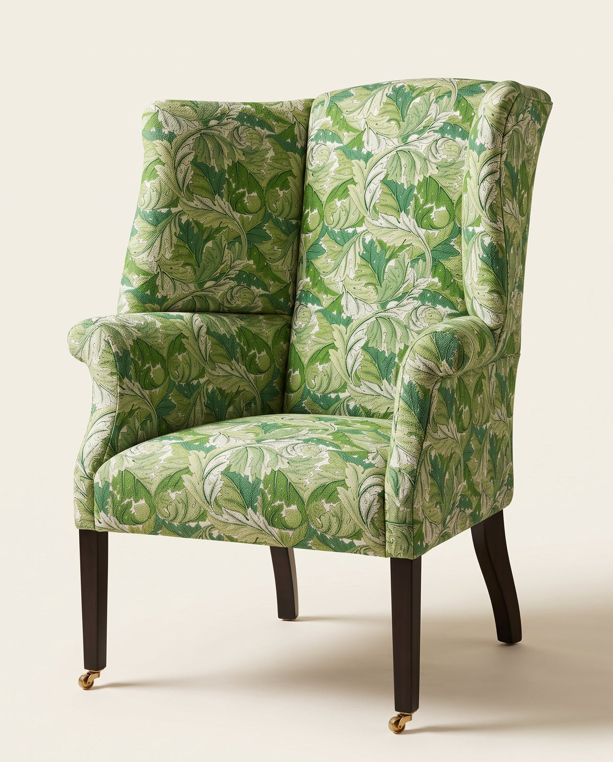 Jio Arlington fåtölj, fast sits klädd i Acanthus Leaf Green