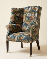 Jio Arlington fåtölj, fast sits klädd i Acanthus Slate Blue/Thyme