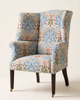 Jio Arlington fåtölj, fast sits klädd i Artichoke Embroidery Peacock/Cream