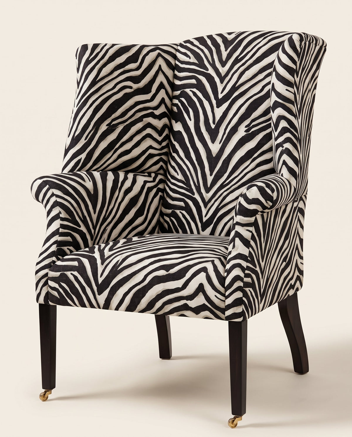 Jio Arlington fåtölj, fast sits klädd i Terranea Zebra Ebony