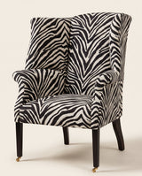 Jio Arlington fåtölj, fast sits klädd i Terranea Zebra Ebony