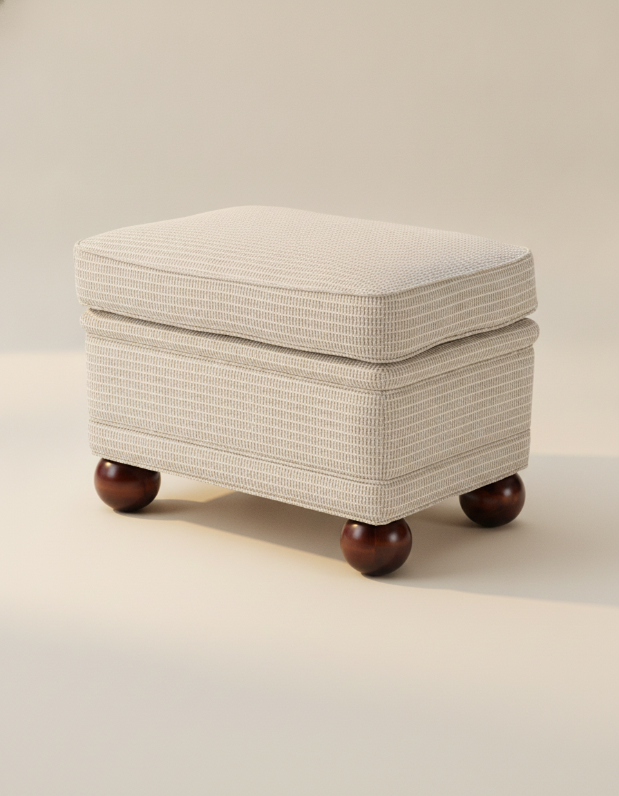Jio Avenue fotpall 62x62 cm utan kappa klädd i Mikado White