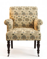Jio Bridget karmfåtölj, slät rygg klädd i Orchard Olive/Gold — Morris & Co