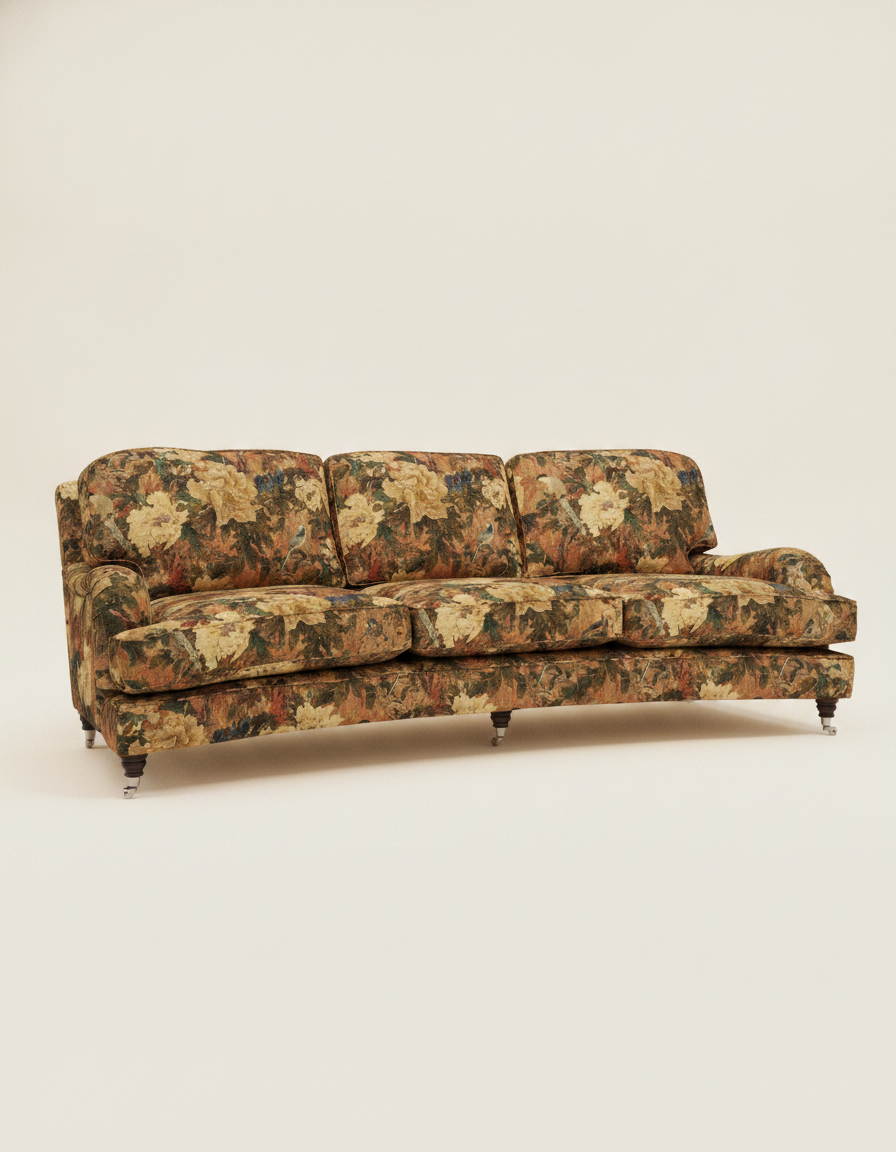 Jio Charles soffa 3-sits svängd 250 cm klädd i Oriental Garden Mole