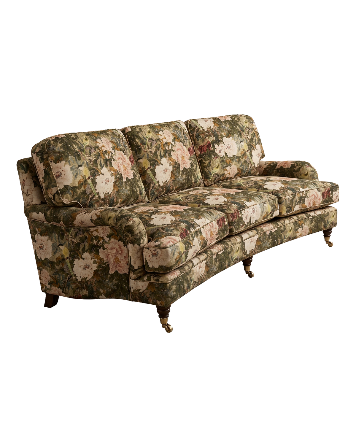 Jio Charles soffa 3-sits svängd 250 cm klädd i Oriental Garden Mole — G P & J Baker