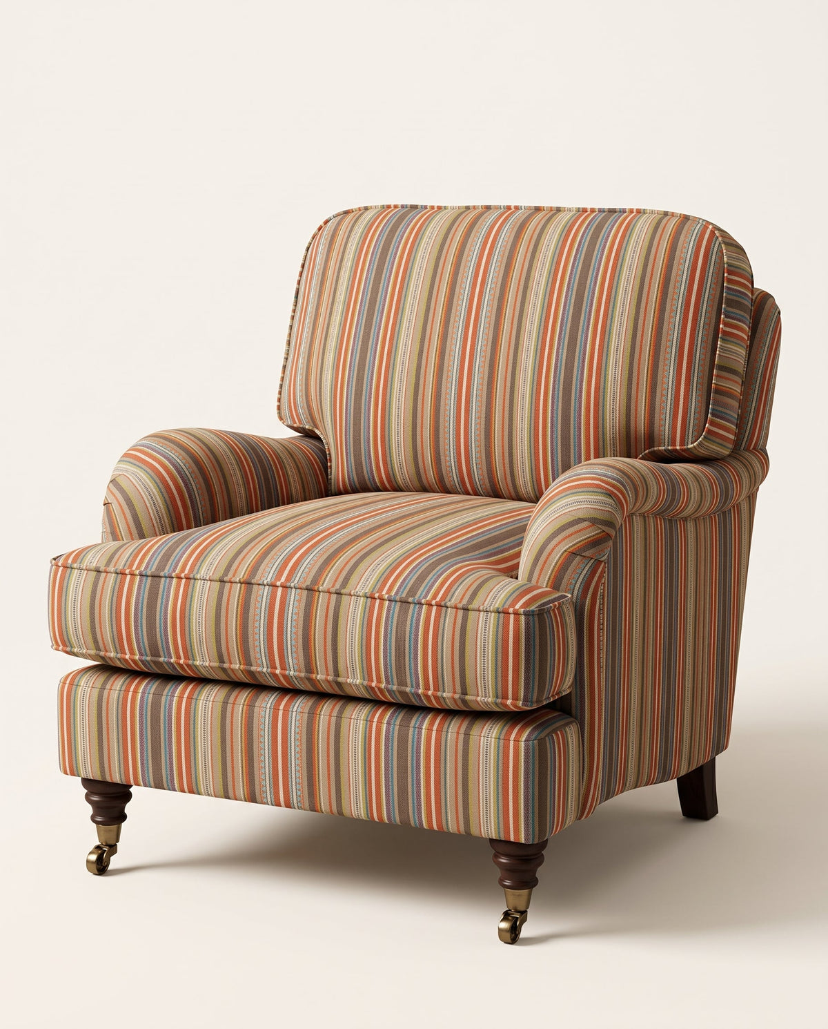 Jio Diana fåtölj klädd i Tapton Stripe R Teal/Russet