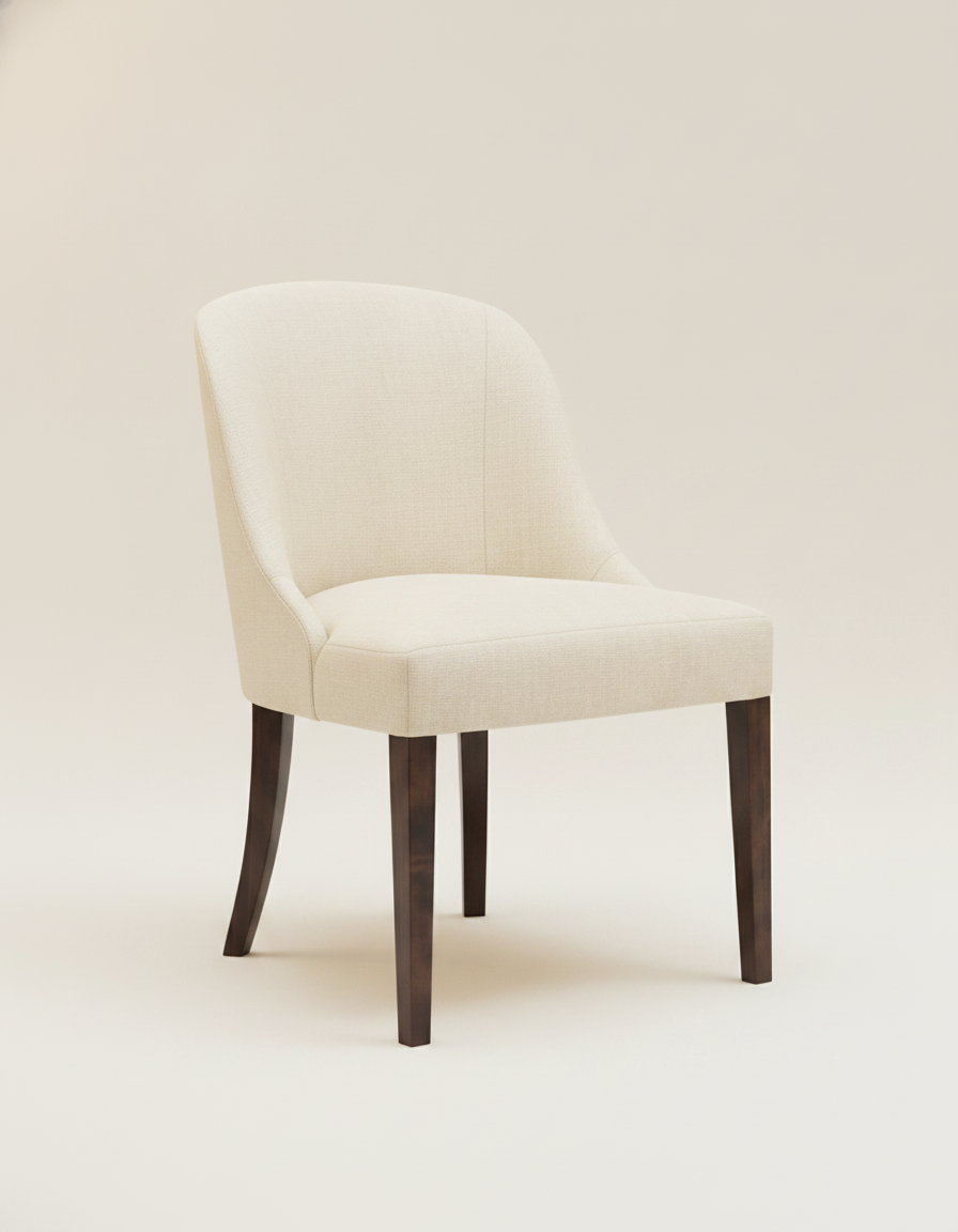Jio Dippan stol klädd i PILOT 0,5m — Zoffany Amoret Performance White Clay