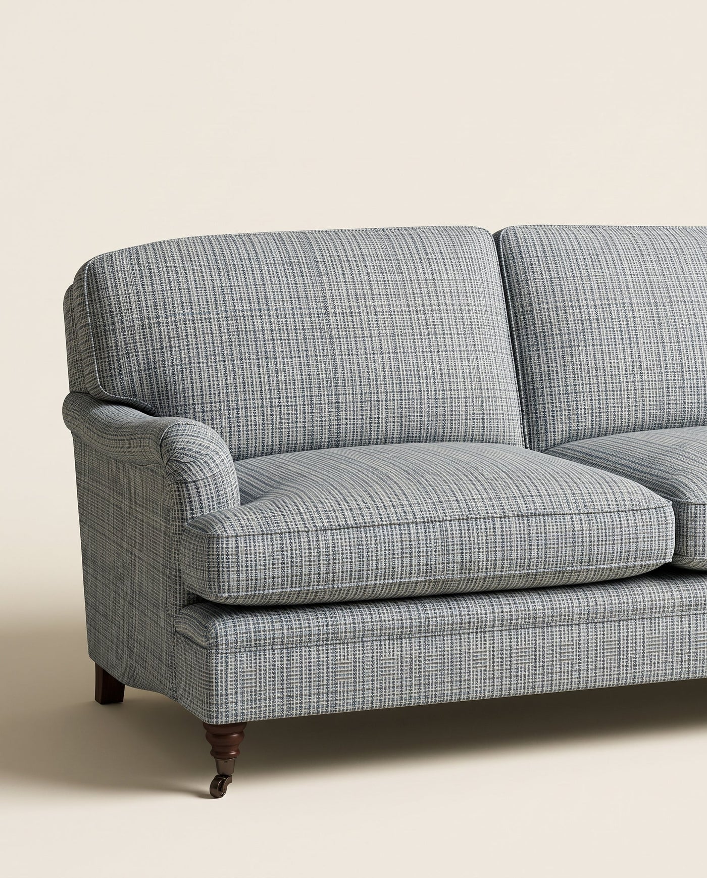 Jio Howard soffa 2-sits 195 cm, fast rygg klädd i Tattersall Turquoise