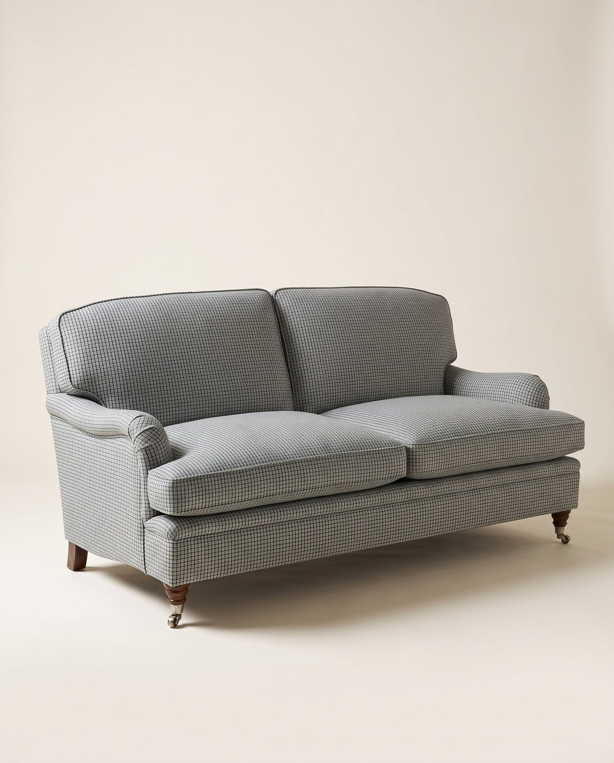 Jio Howard soffa 2-sits 195 cm, fast rygg klädd i Tattersall Turquoise
