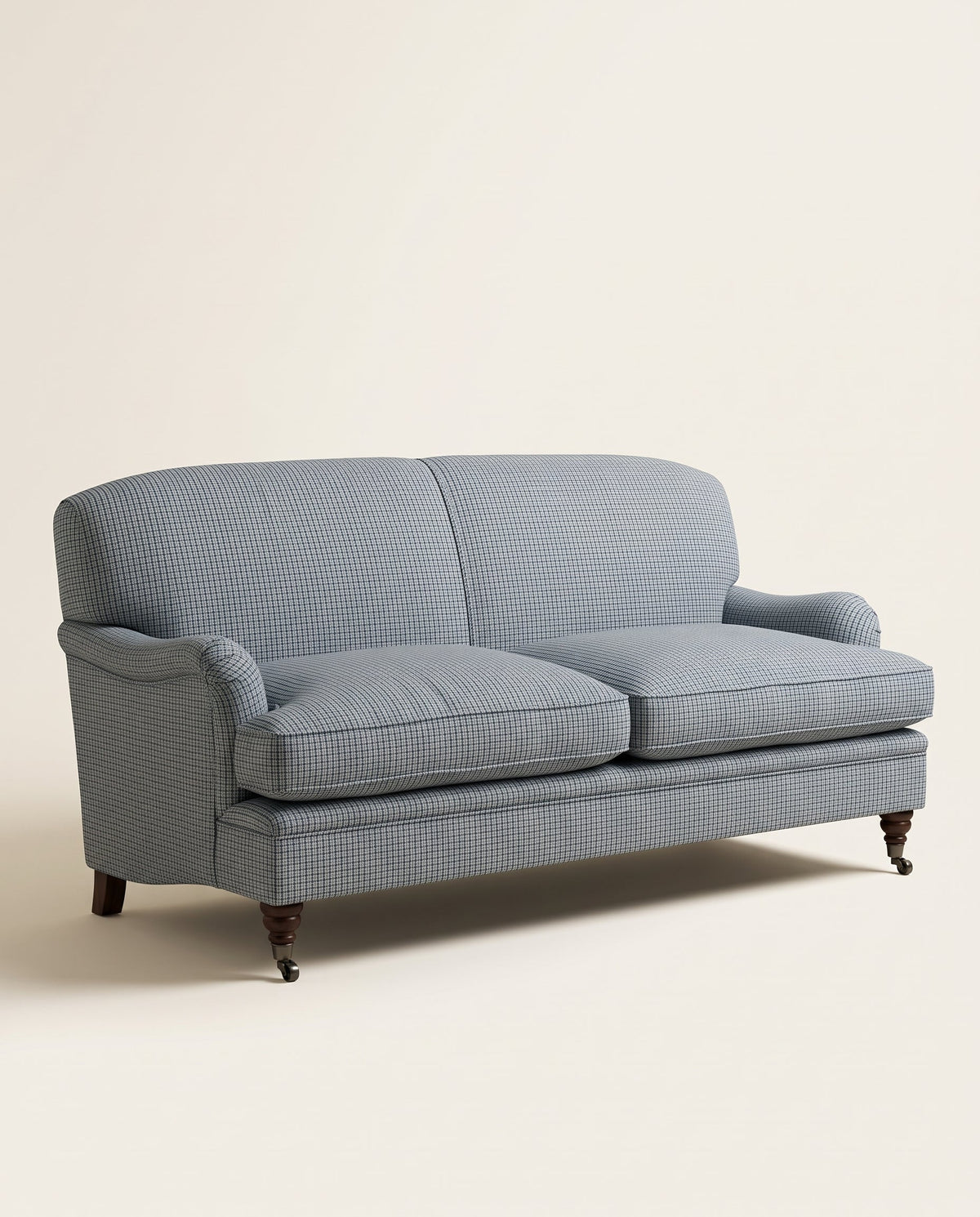 Jio Howard soffa 2-sits 195 cm, fast rygg klädd i Tattersall Turquoise
