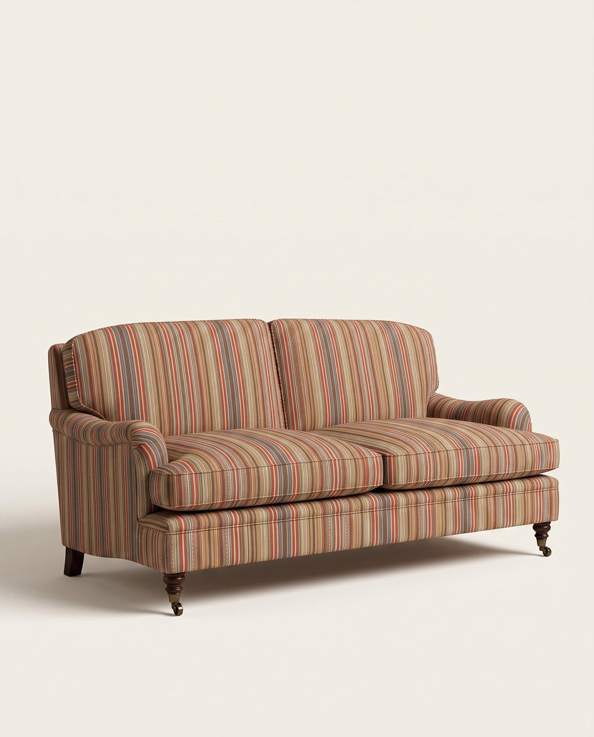 Jio Howard soffa 2-sits 195 cm, fast rygg klädd i Tapton Stripe R Teal/Russet