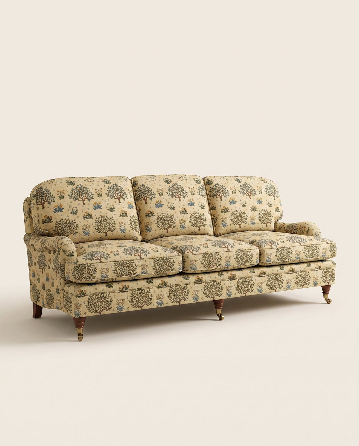 Jio Howard soffa 3-sits 235 cm, fast rygg klädd i Orchard Olive/Gold