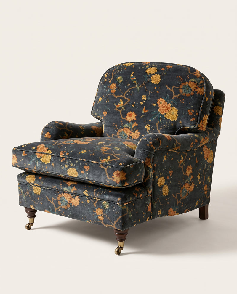 Oriental Bird Velvet Tyg — G P & J Baker