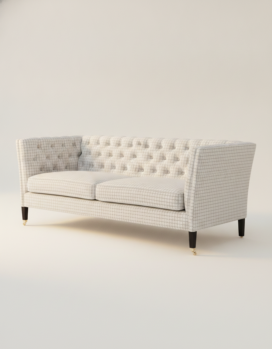 Jio Leonard soffa 228 cm, slät rygg klädd i Mikado White