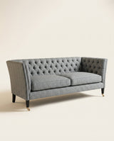 Jio Leonard soffa 228 cm, slät rygg klädd i Tattersall Turquoise