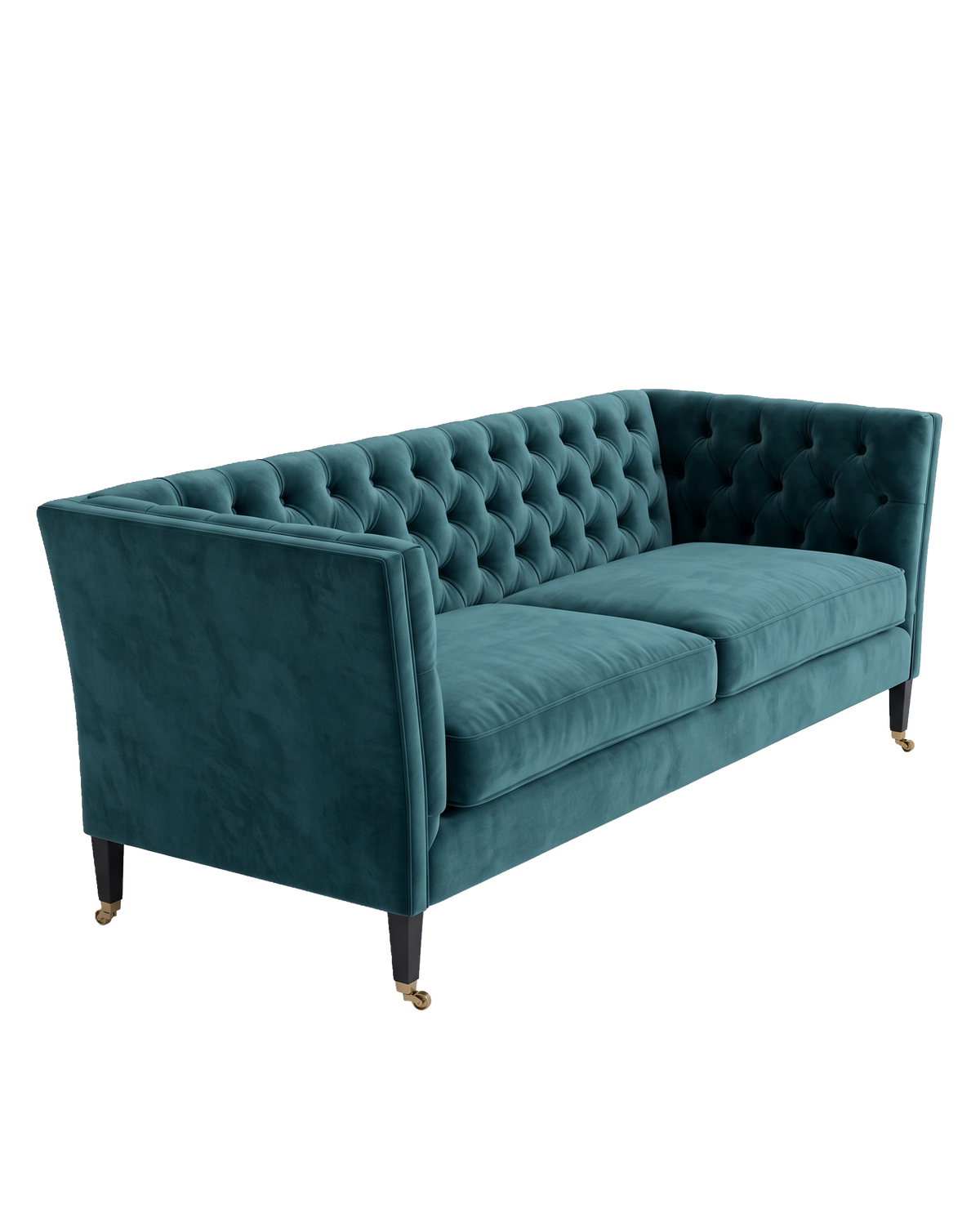 Jio Leonard soffa 228 cm, slät rygg klädd i Velours Medicis 69 | Blå — Nobilis