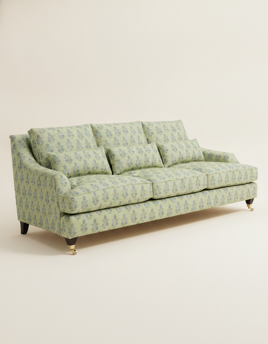 Jio Metropolitan soffa 3-sits 225 cm klädd i Poppy Sprig Green/Blue