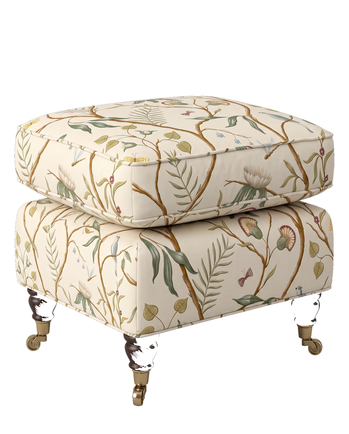 Jio Metropolitan fotpall 82x45 cm klädd i Adam's Eden Ivory — Lewis & Wood