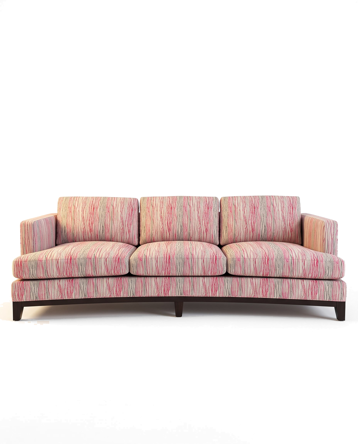 Jio New York soffa 3-sits svängd 240 cm klädd i Leander Begonia — Romo
