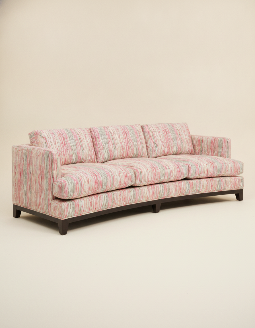 Jio New York soffa 3-sits svängd 240 cm klädd i Leander Begonia