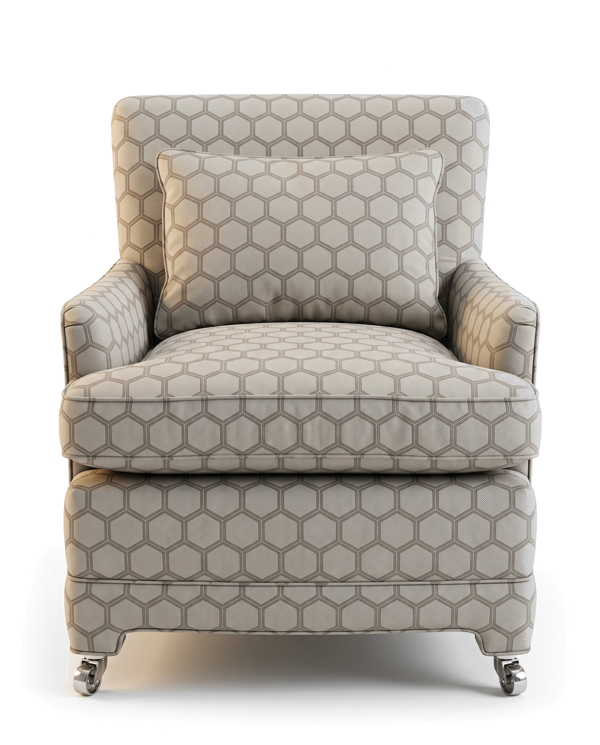 Jio Piano fåtölj klädd i Zardozi Silver Birch — Designers Guild