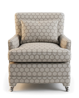 Jio Piano fåtölj klädd i Zardozi Silver Birch — Designers Guild