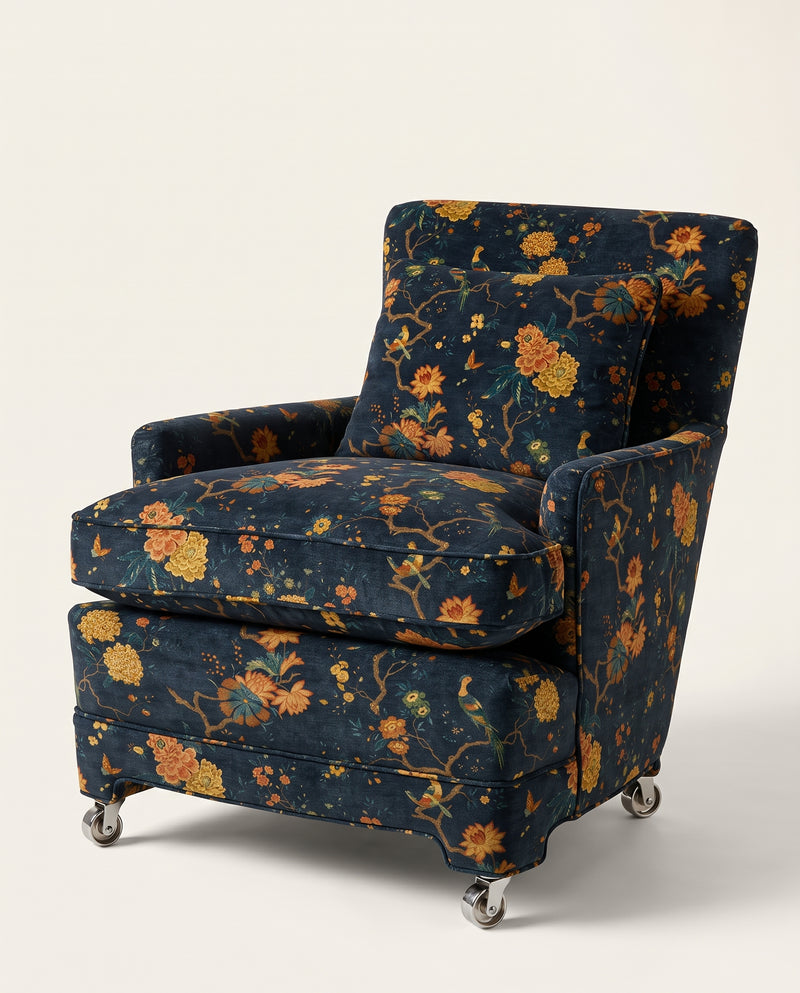 Oriental Bird Velvet Tyg — G P & J Baker