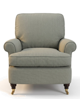 Jio Rosendal fåtölj klädd i Scala Zinc — Designers Guild