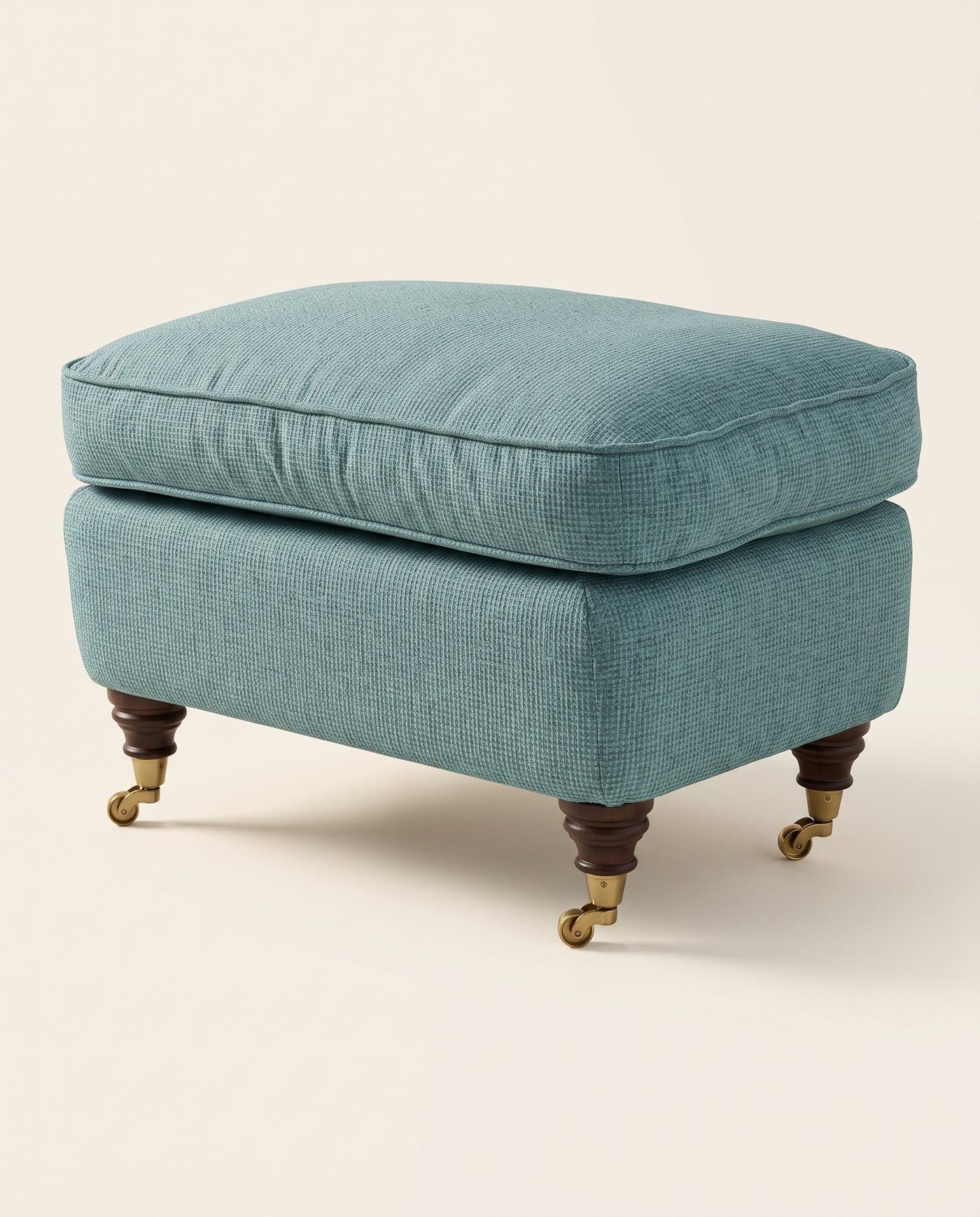 Jio Rosendal fotpall 62x42 cm klädd i Serge Turquoise